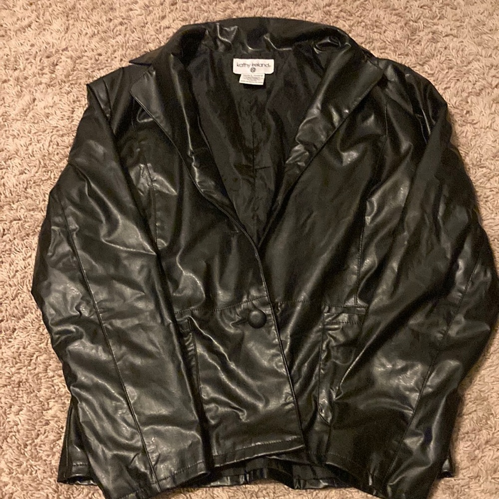 Leather button jacket